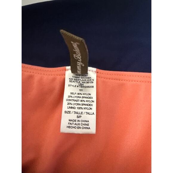 Tommy Bahama 2 - piece Swim Suit Size XL - Small Tall Orange Navy Blue - Picture 6 of 9